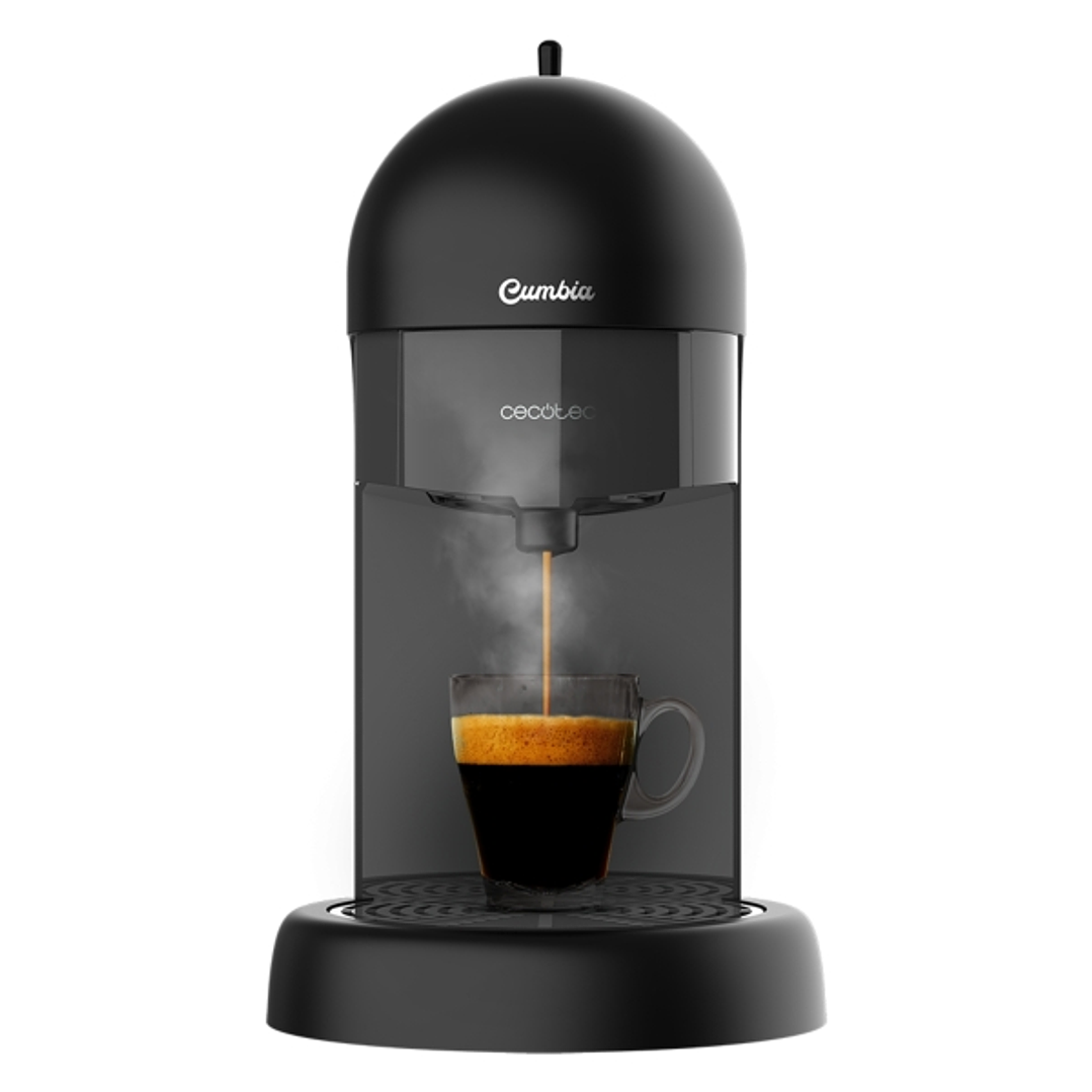 Cecotec Cumbia Capricciosa Black Cafetera Expresso Compatible con Capsulas - Potencia 1100W - Presion 19bar - Deposito de 600ml - Filtro Apto para Lav 1