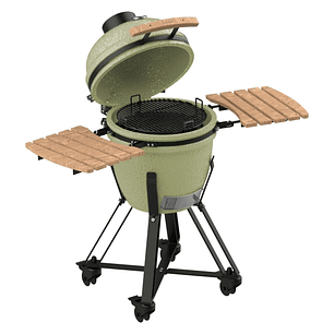 Cecotec DragonFire 4600 Kamado Barbacoa Ceramica de 46cm - Resiste hasta 1000ºC - Ruedas - Control de Flujo de Aire - Soporte de Hierro Fundido - Colo