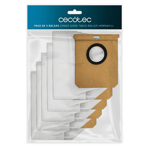 Cecotec Pack de 5 Bolsas para Conga 12090 / 14090 Twice Roller Home and Fill - Color Blanco