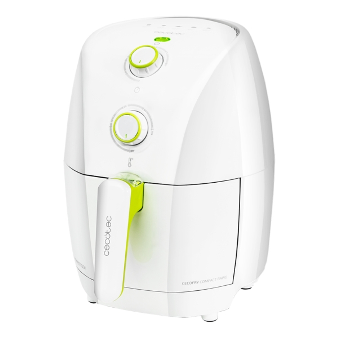 Cecotec Cecofry Compact Rapid White Freidora de Aire - Potencia 900W - Capacidad 1.5L - Temperatura Regulable - Incluye Recetario - Color Blanco 1