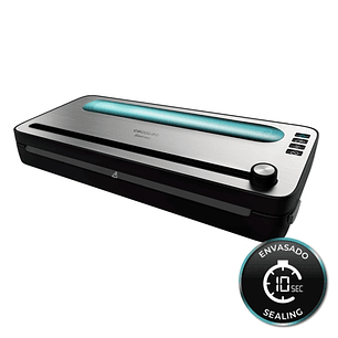 Cecotec FoodCare SealVac 120 SteelCut Envasadora al Vacio - Presion 0.75bar - 120W - Silencioso - Acero Inoxidable - Luz LED - Admite Bolsas Genericas