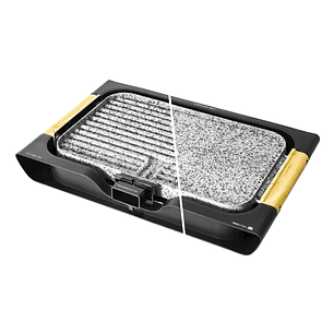 Cecotec Rock and Water 3000 Twin Plancha Electrica Reversible 2 en 1 - Potencia 2200W - Antiadherente - Apto para Lavavajillas - Asa Tacto Frio - Band