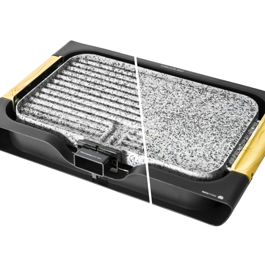 Cecotec Rock and Water 3000 Twin Plancha Electrica Reversible 2 en 1 - Potencia 2200W - Antiadherente - Apto para Lavavajillas - Asa Tacto Frio - Band 1