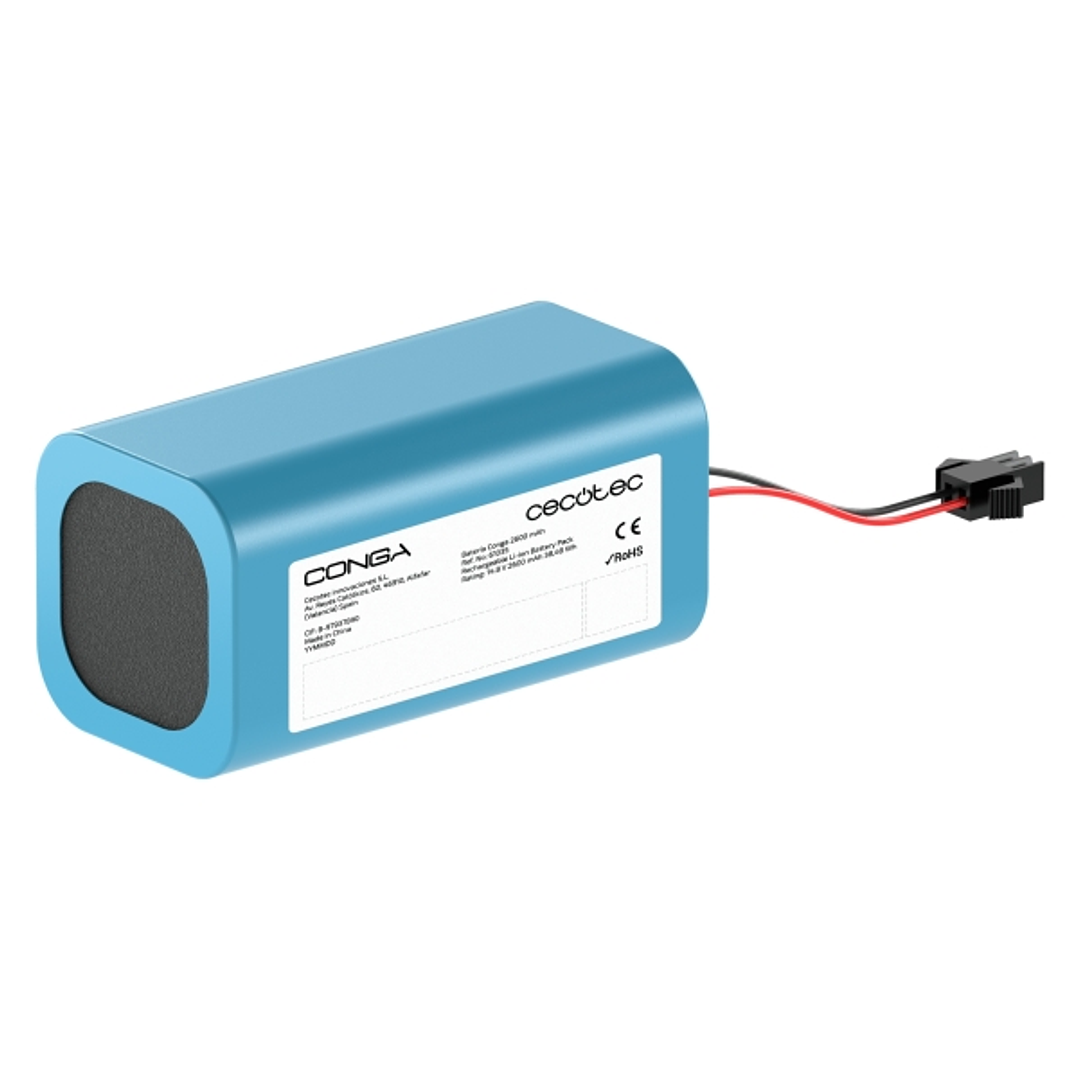 Cecotec Bateria de Repuesto para Conga 990/ Serie Conga Eternal/ Serie Conga 7290/ Serie Conga 7490 - Autonomia hasta 180min - 2600mAh - 14.8V - Color 1