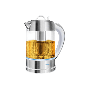 Cecotec ThermoSense 370 Clear Hervidor de Agua de 1.7L - 2200W - Libre de BPA - Base 360º Independiente - Luz LED - Temperatura Regulable - Filtro Ant