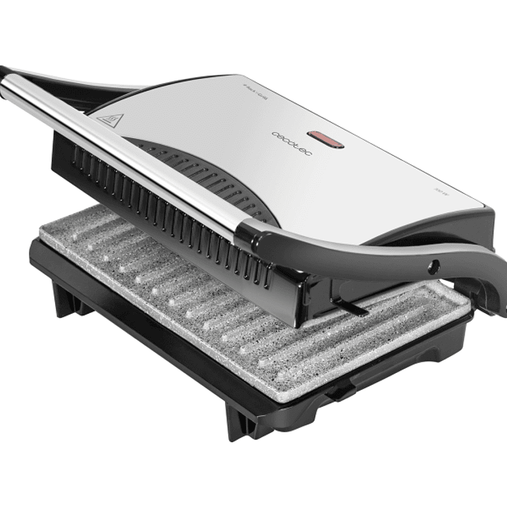 Cecotec Rock’nGrill Parrilla Electrica - 700W - Asa Tacto Frio - Revestimento de Piedra - Superficie 23x14.5cm - Hueco Recogecables - Base Antidesliza 1