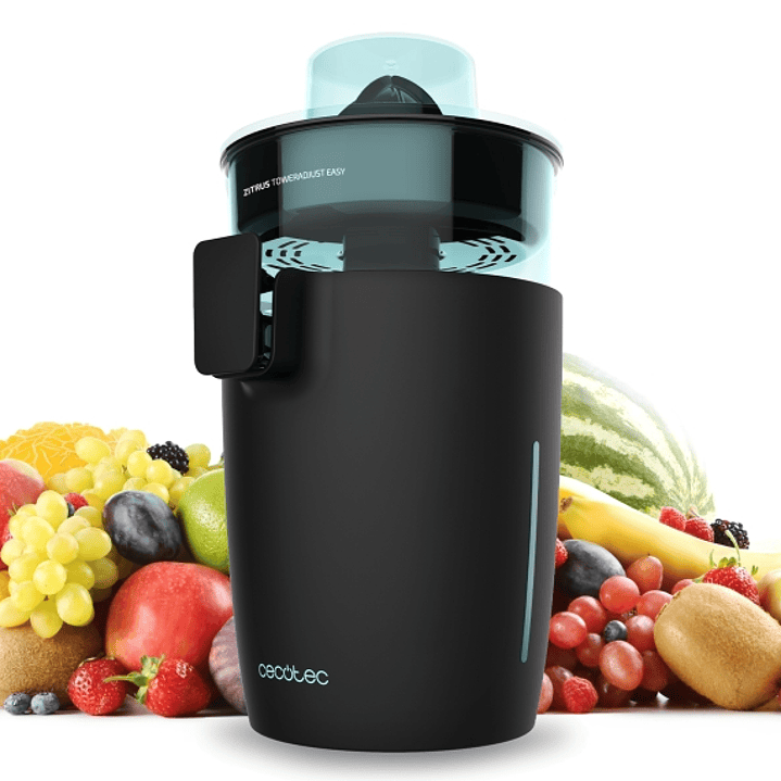 Cecotec Zitrus TowerAdjust Easy Black 800 Inox Exprimidor Electrico - 800W - Capacidad 0.5L - Filtro de Acero Inoxidable - Apto para Lavavajillas - Co 1
