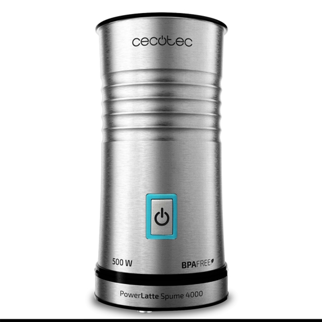 Cecotec Power Latte Spume 4000 Espumador de Leche - Potencia 500W - Capacidad 115ml - Antiadherente - sin Cables - Antideslizante - Libre de BPA - Col 1