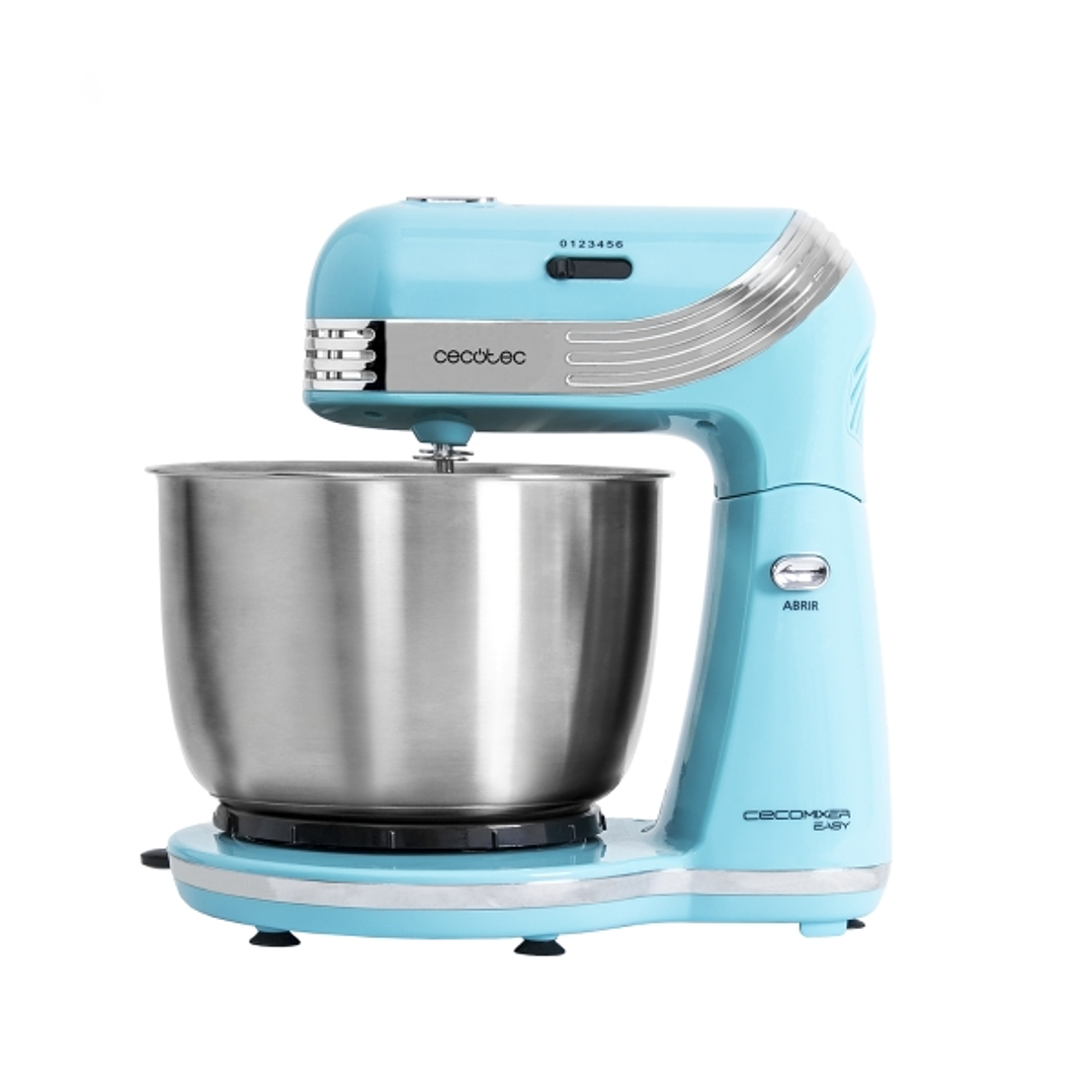 Cecotec Cecomixer Easy Batidora Amasadora - Potencia 250W - Bol de Acero Inoxidable de 3L - Movimiento Planetario - Velocidad Ajustable - Incluye Acce 1