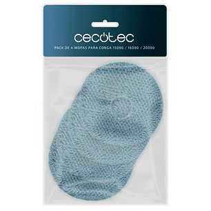 Cecotec Pack de 4 Mopas para Conga 15090 / 16090 / 20090 - Color Azul