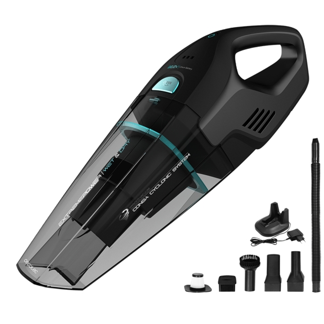 Cecotec Conga Immortal ExtremeSuction Aspiradora de Mano - Autonomia hasta 25min - Capacidad 500ml - Deposito de 500ml - Incluye Accesorios - Ergonomi 1