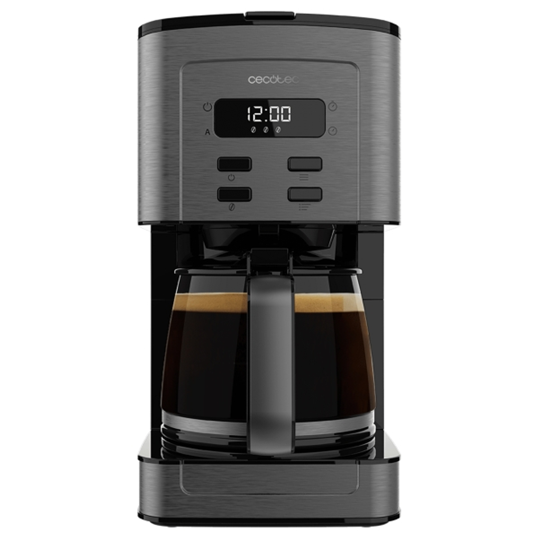 Cecotec Coffee 56 Time Cafetera de Goteo para 12 Tazas - Potencia 800W - Capacidad 1.3L - Programable - Temperatura Regulable - Acabados en Acero Inox 1