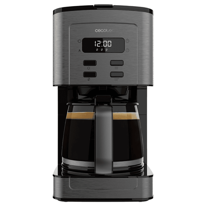 Cecotec Coffee 56 Time Cafetera de Goteo para 12 Tazas - Potencia 800W - Capacidad 1.3L - Programable - Temperatura Regulable - Acabados en Acero Inox 1