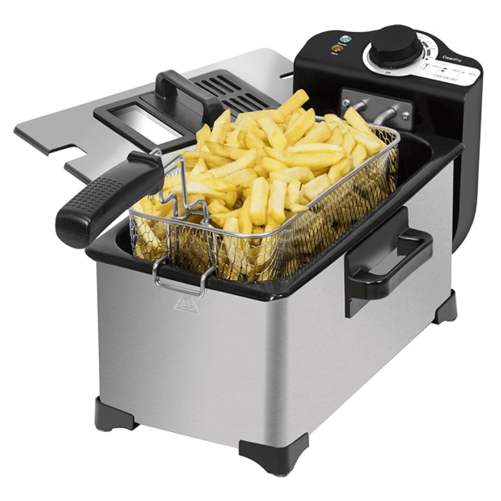 Cecotec CleanFry 3L Freidora Electrica - 2000W - Capacidad 3L - Temperatura hasta 190ºC - Acero Inoxidable - Apto Lavavajillas - Filtro de Aceite - Ta 1