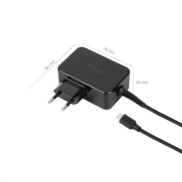 Tooq Cargador portátil GAN USB-C PD 45W Negro 1