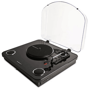 Energy Sistem BlackSpin Tocadiscos Bluetooth con Altavoces 10W - Funcion Auto-Stop - Grabacion USB - Compatible con 33/45/78 RPM - Conexion RCA/Blueto