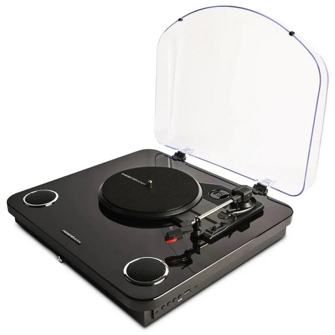 Energy Sistem BlackSpin Tocadiscos Bluetooth con Altavoces 10W - Funcion Auto-Stop - Grabacion USB - Compatible con 33/45/78 RPM - Conexion RCA/Blueto 1