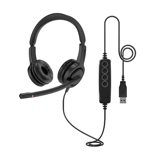 Axtel Voice UC28 Auriculares con Microfono USB - Conexion USB-A - Cancelacion de Ruido - Construccion Robusta