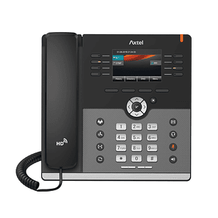 Axtel AX-500W Telefono Fijo IP - WiFI y Bluetooth - Hasta 12 Cuentas SIP - Gigabit - PoE - Color Negro