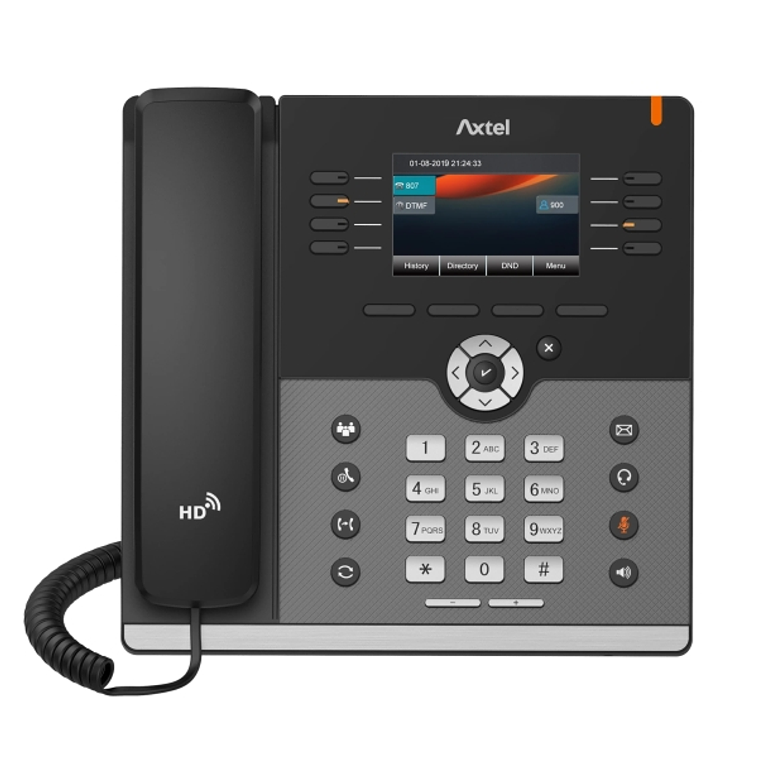 Axtel AX-500W Telefono Fijo IP - WiFI y Bluetooth - Hasta 12 Cuentas SIP - Gigabit - PoE - Color Negro 1
