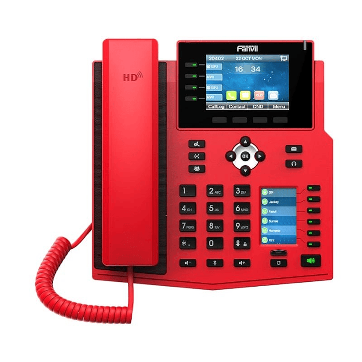 Fanvil X5U Rojo 16 líneas SIP 1 pantalla lateral 1