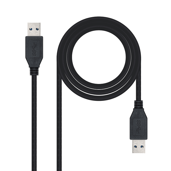 Nanocable Cable USB 3.0, tipo A/M-A/M, Negro, 1m 1