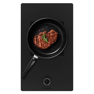 Cecotec Bolero Squad G 1800S Eternal Nano Glass Cocina de Gas Encastrable - 1 Quemador - Incluye Accesorios - 5.6kW - Parrillas de Hierro Fundido - In