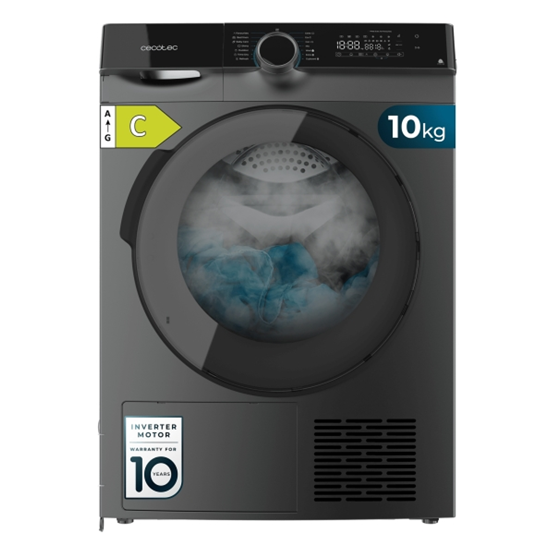 Cecotec Bolero DressCode Dry 10505 Inverter Steel Secadora con Bomba de Calor de 10kg - 14 Programas - Luz Ultravioleta - Seguro Infantil - Motor Inve 1