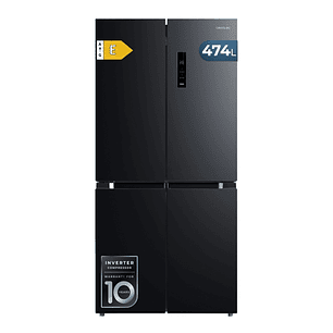 Cecotec Bolero CoolMarket 4D 474 Dark E Frigorifico Americano 4 Puertas - Capacidad 474L - Silencioso 35dB - Luz LED - Compresor Inverter - Total Nofr
