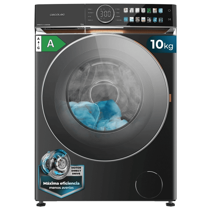 Cecotec Bolero DressCode 10980 Direct Drive Steel A Lavadora de Carga Frontal - Capacidad 10kg - Velocidad 1400rpm - Puerta XXL - 14 Programas - Color 1