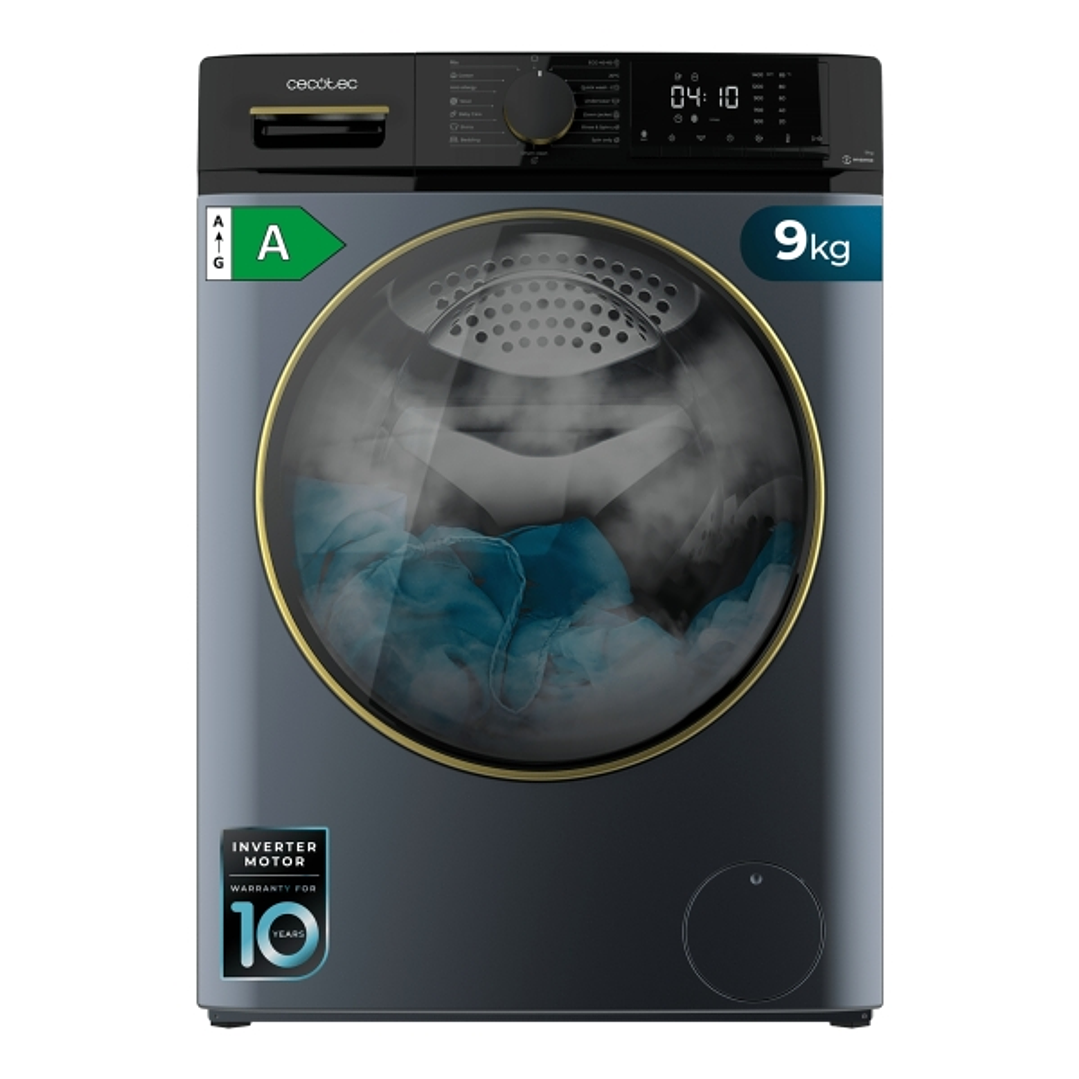Cecotec Bolero DressCode 9610 Inverter Titanium A Lavadora de Carga Frontal - Capacidad 9kg - Velocidad 1400rpm - Seguro Infantil - Motor Inverter - 1 1