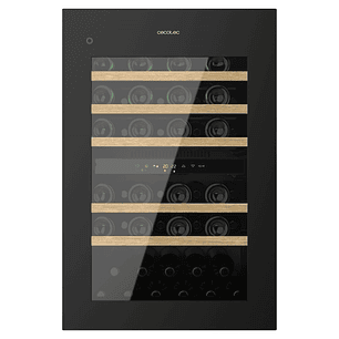 Cecotec Bolero GrandSommelier Duo 57000 Touch Black Compressor Vinoteca 57 Botellas - Capacidad 143L - Silencioso 38dB - Luz LED - Pantalla LED - Temp