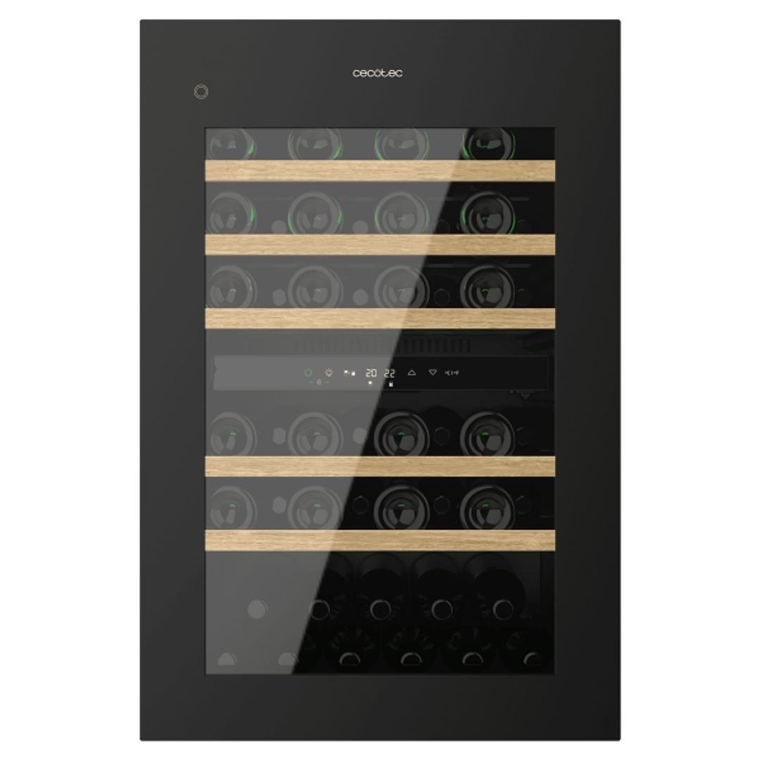 Cecotec Bolero GrandSommelier Duo 57000 Touch Black Compressor Vinoteca 57 Botellas - Capacidad 143L - Silencioso 38dB - Luz LED - Pantalla LED - Temp 1