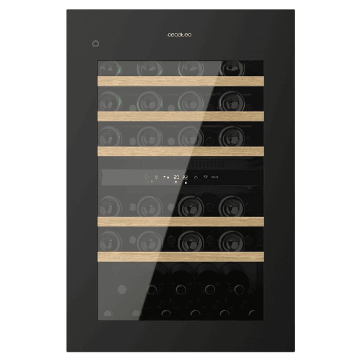 Cecotec Bolero GrandSommelier Duo 57000 Touch Black Compressor Vinoteca 57 Botellas - Capacidad 143L - Silencioso 38dB - Luz LED - Pantalla LED - Temp 1
