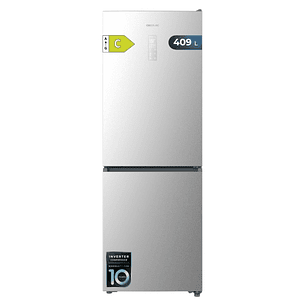 Cecotec Bolero CoolMarket Combi 409 Inox C Frigorifico Combi - Capacidad 409L - Compresor Inverter - Congelacion Ultrarapida - Silencioso - Frio Envol