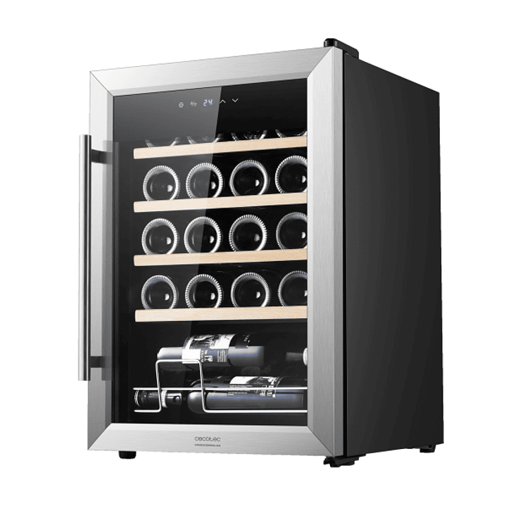 Cecotec Bolero GrandSommelier 2050 Inox Compressor Vinoteca para 20 Botellas - Silencioso 39dB - Temperatura Regulable - Compresor de Enfriamiento - C 1