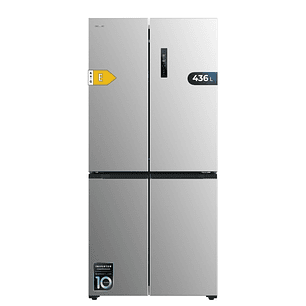 Cecotec Bolero CoolMarket 4D 436 Inox E Frigorifico Americano 4 Puertas - 436L - Compresor Inverter - Modo Vacaciones - Congelacion Ultrarapida - Frio