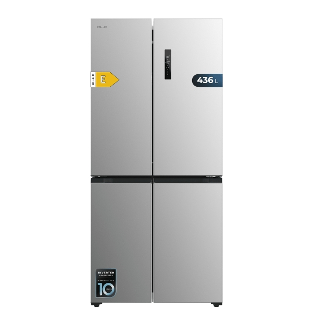 Cecotec Bolero CoolMarket 4D 436 Inox E Frigorifico Americano 4 Puertas - 436L - Compresor Inverter - Modo Vacaciones - Congelacion Ultrarapida - Frio 1