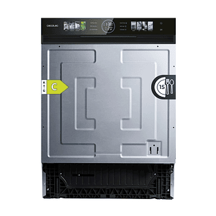 Cecotec Bolero Aguazero 6620 S-BI Lavavajillas Integrable de 60cm - 15 Servicios - Modo Turbo - Pantalla XXL - 8 Programas - Motor Inverter - Inicio P