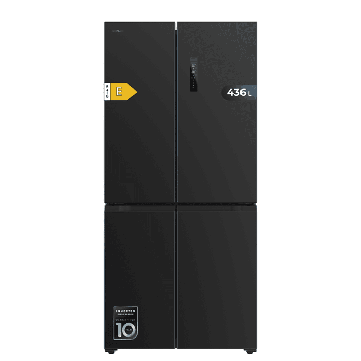 Cecotec Bolero CoolMarket 4D 436 Dark E Frigorifico Americano 4 Puertas - 436L - Compresor Inverter - Modo Vacaciones - Congelacion Ultrarapida - Frio 1