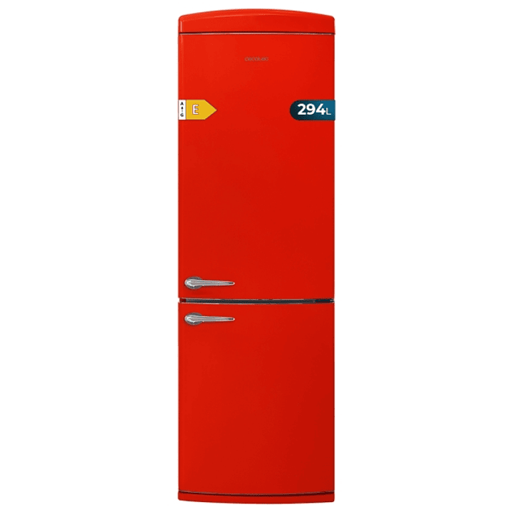 Cecotec Bolero CoolMarket Combi Origin 294 Red E Frigorifico Combi - Capacidad 294L - Temperatura Regulable - Estilo Retro - Congelacion Ultrarapida - 1