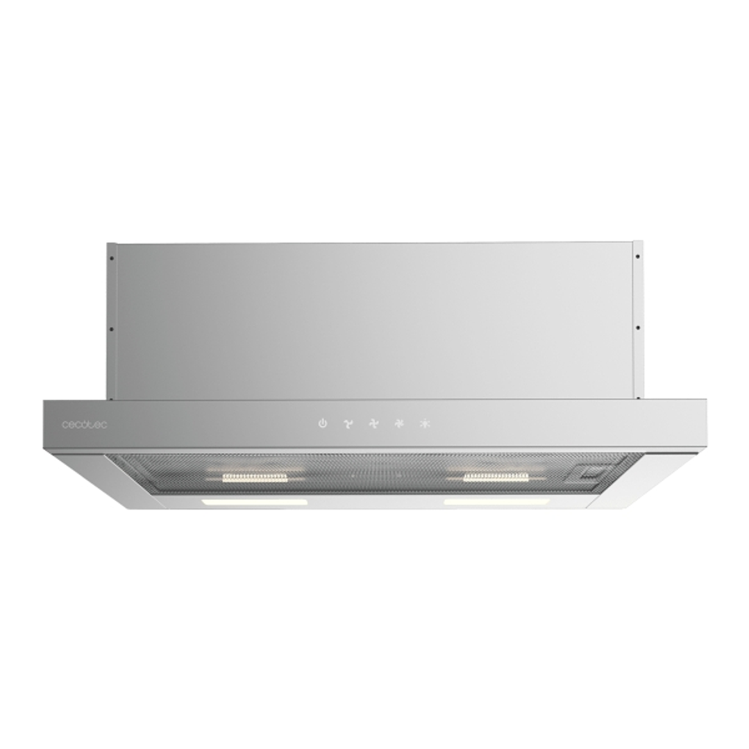 Cecotec Bolero Flux TLT 604000 Inox A+++ Campana Extractora Telescopica de 60cm - Succion 415m3/h - Luz LED - Filtros Aptos para Lavavajillas - Filtro 1