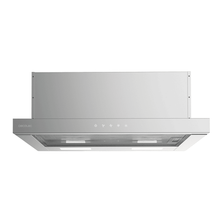 Cecotec Bolero Flux TLT 604000 Inox A+++ Campana Extractora Telescopica de 60cm - Succion 415m3/h - Luz LED - Filtros Aptos para Lavavajillas - Filtro 1