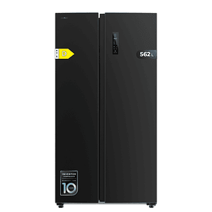 Cecotec Bolero CoolMarket SBS 562 Dark D Frigorifico Americano - Capacidad 562L - Luz LED - Compresor Inverter - Nofrost - Frio Envolvente - Silencios