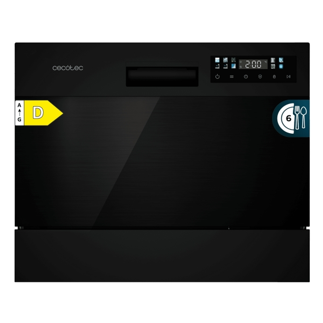 Cecotec Bolero Aguazero 2300 Dark Lavavajillas Compacto - 6 Cubiertos - Temperatura Regulable - Seguro Infantil - 8 Programas - Inicio Programable - C 1
