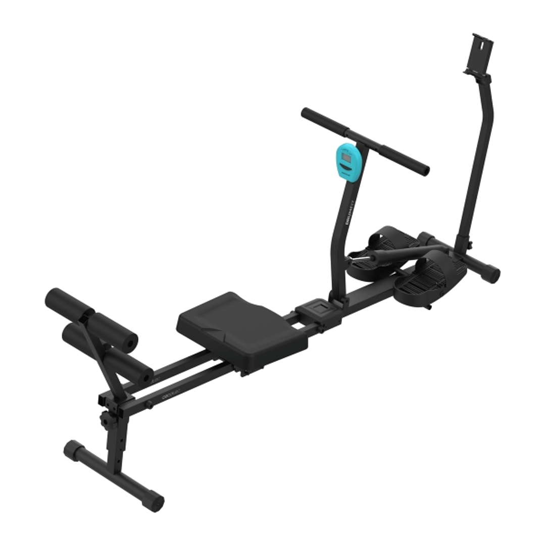 Cecotec Drumfit Rower CompactROW Maquina de Remo - Soporta hasta 110kg - Incluye Accesorios - Plegable - Resistencia Hidraulica de 12 Niveles - Kit de 1