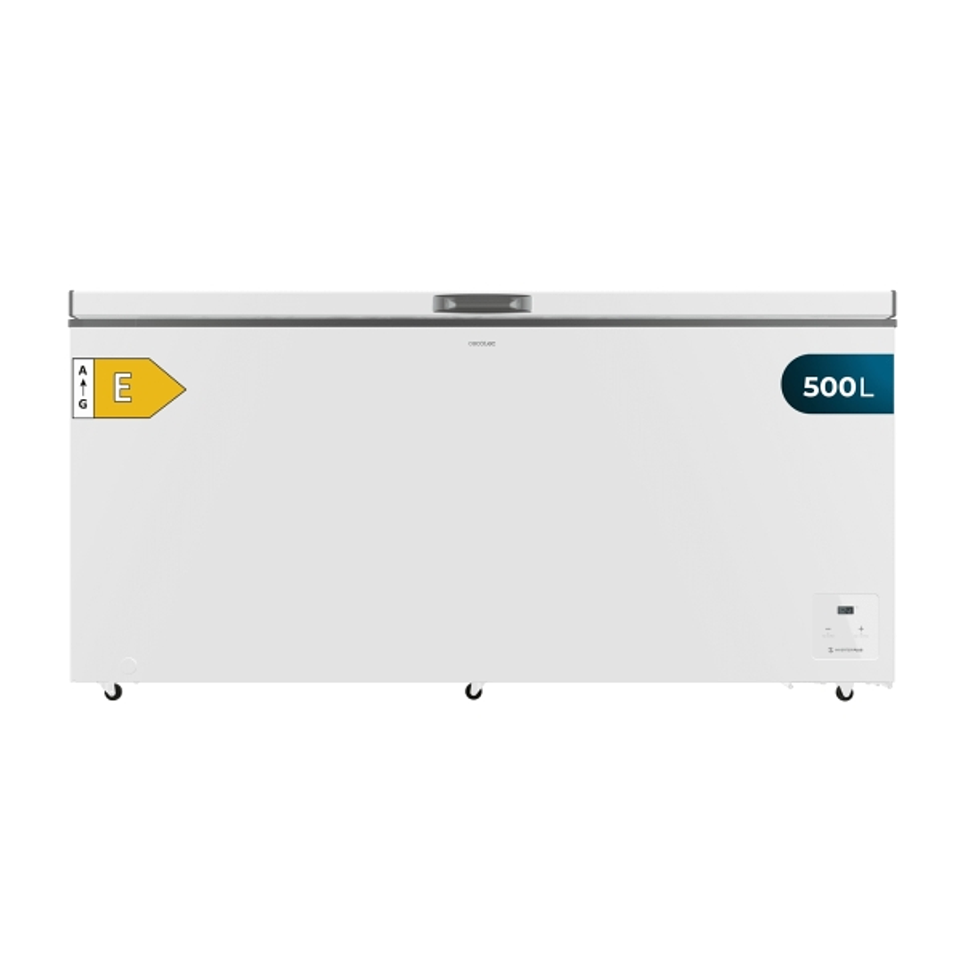 Cecotec Bolero CoolMarket Chest 500 white E Congelador Horizontal Convertible - Capacidad 500L - Temperatura Regulable - Seguro Infantil - Compresor I 1