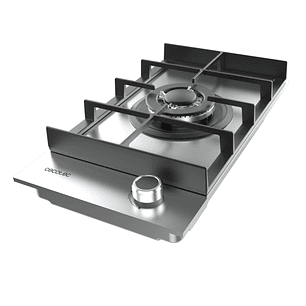 Cecotec Bolero Squad G 1400F Inox Cocina de Gas Encastrable - 1 Quemador - Acero Inoxidable - 3.4kW - Parrillas de Hierro Fundido - Wok de Triple Coro