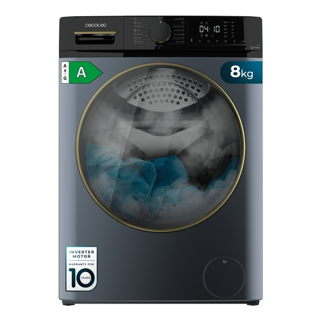 Cecotec Bolero DressCode 8610 Inverter Titanium A Lavadora de Carga Frontal - Capacidad 8kg - Velocidad 1400rpm - Motor Inverter - 15 Programas - Colo 1