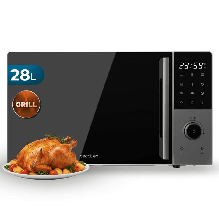 Cecotec Proclean 2800 Microondas con Grill - 900W - Capacidad 28L - Temporizador - Programas Preconfigurados - Plato de 315mm - Color Gris Oscuro 1